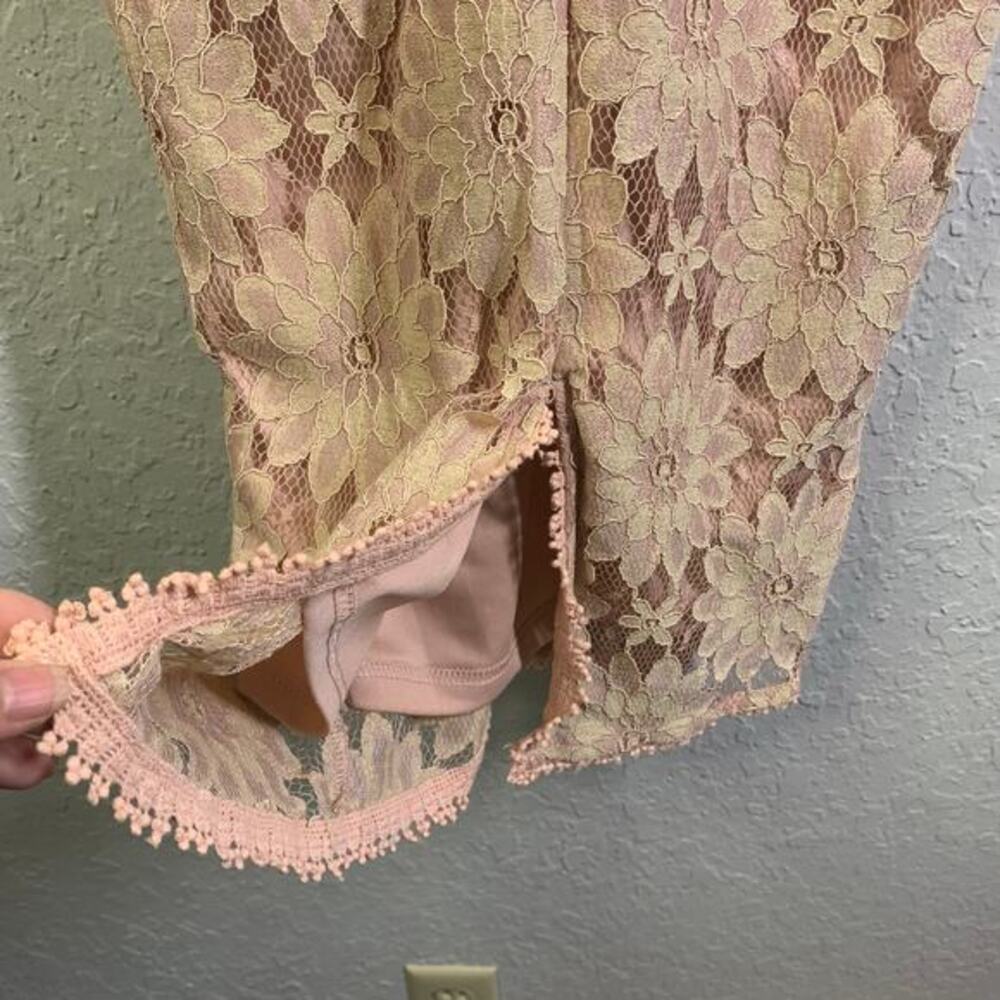 PRETTY LITTLE THING Dress Midi Bodycon Lace Sheer Sleeve Cocktail Sexy Wedding - Picture 10 of 16